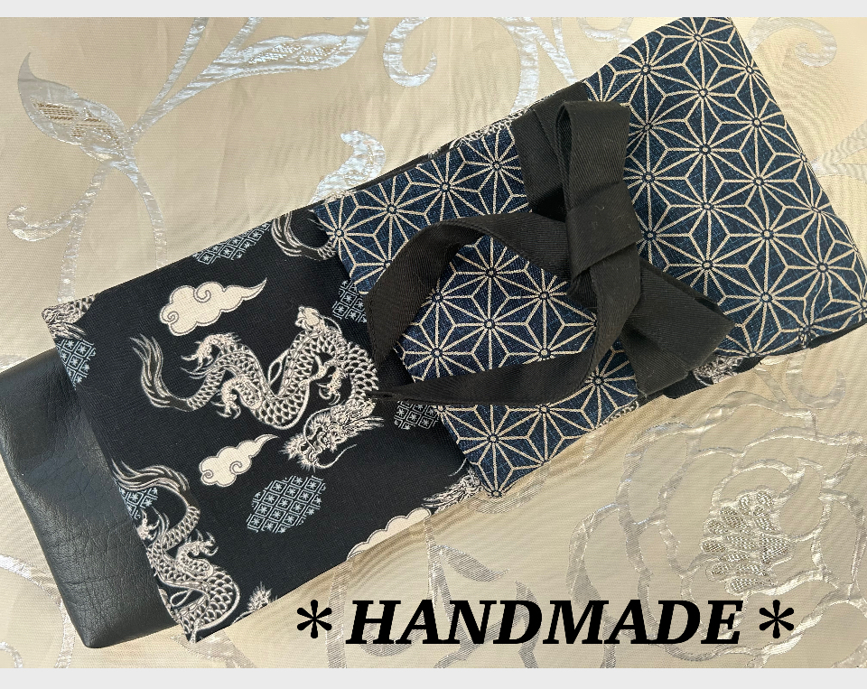 ★おしゃれ竹刀袋*39までOK!*かっこいい龍の和柄 黒ハンドメイド*【送料185円*竹刀袋2枚まで同梱可】