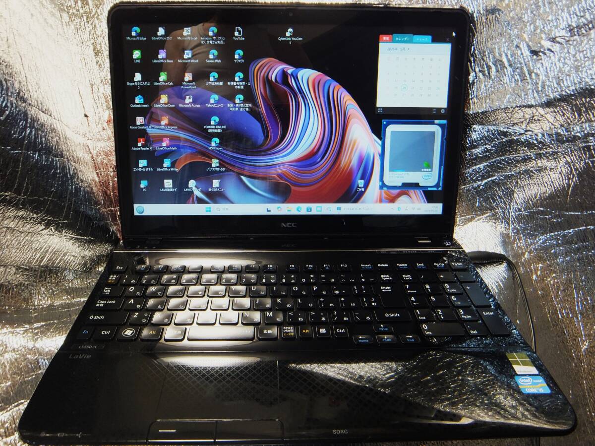 ◇NEC LS550/LSNR i7-3630QM 2.4GHz 878GB(新品mSSD128GB+HDD750GB) メモリ8GB Bluetooth無線 WEBカメラ 15.6LED Win11+10◇