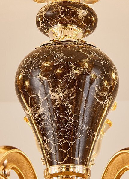 新入荷◆美品◆セレブ好物◆ 高級(jí)水晶ペンダントライト　洋風(fēng)照明　陶器シャンデリア　北歐デザイン シーリングライト 天井照明 6燈