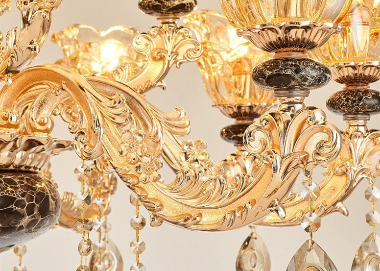 新入荷◆美品◆セレブ好物◆ 高級(jí)水晶ペンダントライト　洋風(fēng)照明　陶器シャンデリア　北歐デザイン シーリングライト 天井照明 6燈