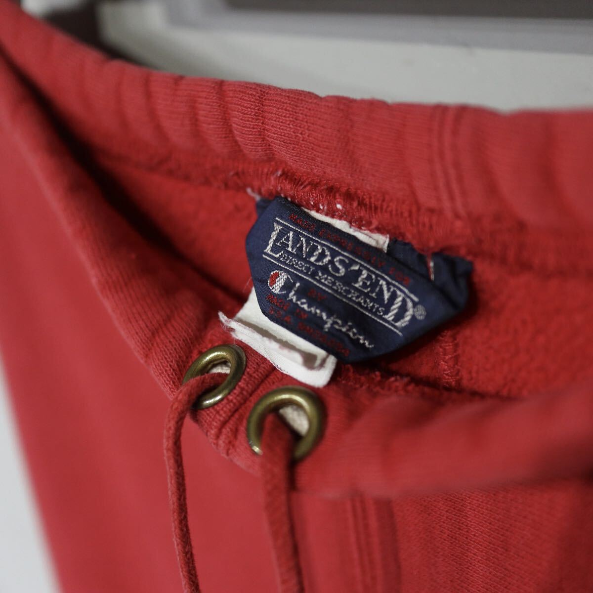 【即決】champion LANDS'END チャンピオン ランズエンド ダブルネーム リバースウィーブ スウェットパンツ レッド 赤 完全無地 古着 L_画像8