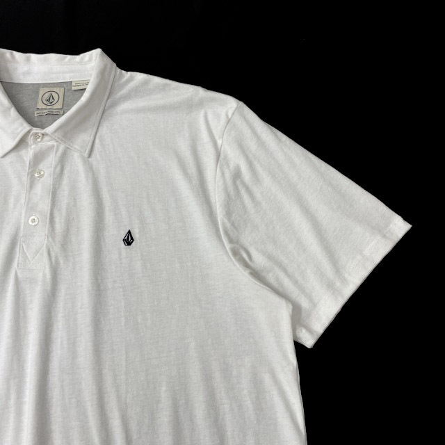 売切り【正規新品】VOLCOM ボルコム◆半袖 ポロシャツ スケート サーフ ストーンロゴ ロゴ刺繍 男女兼用(S)白 250617_画像3
