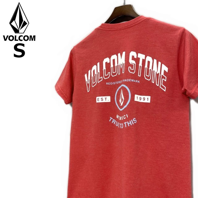 売切り【正規新品】VOLCOM ボルコム◆半袖 Tシャツ スケート サーフ ストーンロゴ 男女兼用 バックプリント(S)赤 250617_画像2