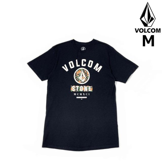 売切り【正規新品】VOLCOM ボルコム◆半袖 Tシャツ スケート サーフ ストーンロゴ 男女兼用(M)黒 250617_画像1