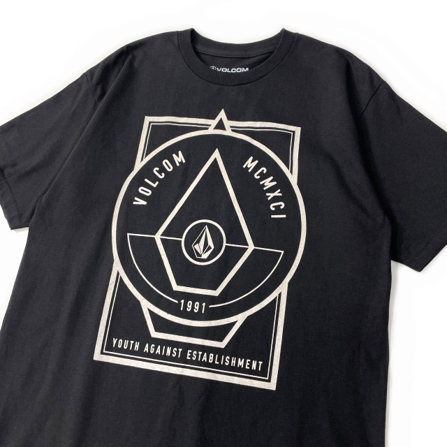 売切り【正規新品】VOLCOM ボルコム◆半袖 Tシャツ スケート サーフ ストーンロゴ 男女兼用(M)黒 250617_画像4