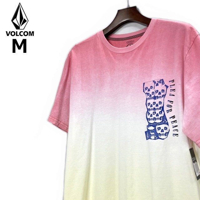 売切り【正規新品】VOLCOM ボルコム◆半袖 Tシャツ スケート サーフ ストーンロゴ 男女兼用(M)ピンク 黄 タイダイ柄 250617_画像2