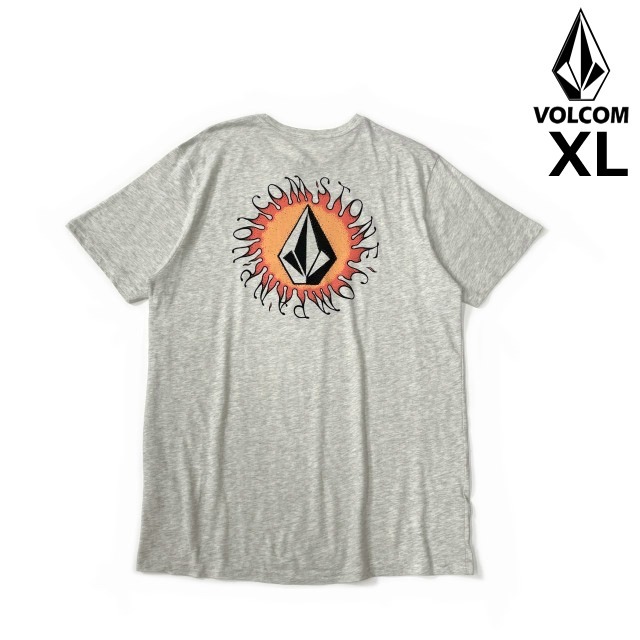 売切り【正規新品】VOLCOM ボルコム◆半袖 Tシャツ スケート サーフ ストーンロゴ 男女兼用 バックプリント(XL)グレー 250617_画像1