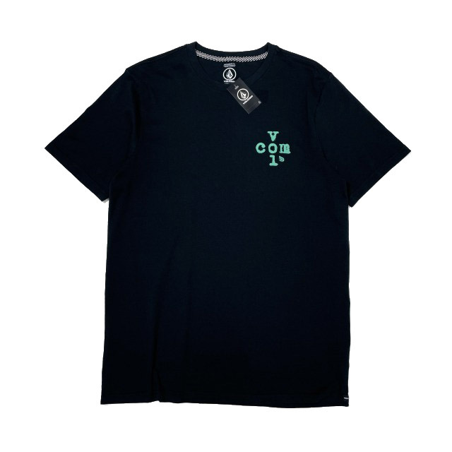  прямые продажи [ стандартный новый товар ]VOLCOM Volcom * короткий рукав футболка skate Surf Stone Logo задний принт для мужчин и женщин (M) чёрный 250617-B