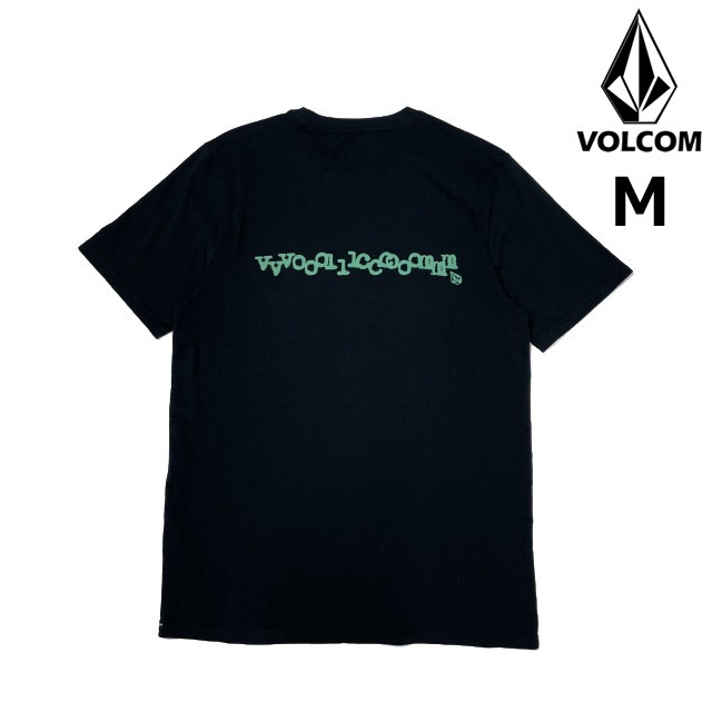  прямые продажи [ стандартный новый товар ]VOLCOM Volcom * короткий рукав футболка skate Surf Stone Logo задний принт для мужчин и женщин (M) чёрный 250617-B
