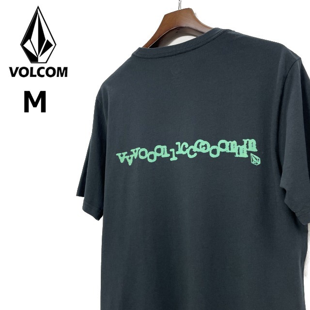  прямые продажи [ стандартный новый товар ]VOLCOM Volcom * короткий рукав футболка skate Surf Stone Logo задний принт для мужчин и женщин (M) чёрный 250617-B