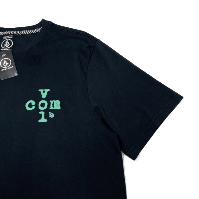  прямые продажи [ стандартный новый товар ]VOLCOM Volcom * короткий рукав футболка skate Surf Stone Logo задний принт для мужчин и женщин (M) чёрный 250617-B