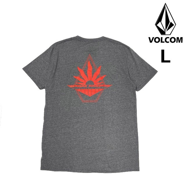 売切り【正規新品】VOLCOM ボルコム◆半袖 Tシャツ スケート サーフ ストーンロゴ バックプリント 男女兼用(L)グレー 250617-B_画像1