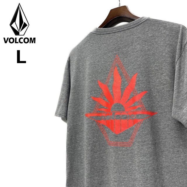 売切り【正規新品】VOLCOM ボルコム◆半袖 Tシャツ スケート サーフ ストーンロゴ バックプリント 男女兼用(L)グレー 250617-B_画像2
