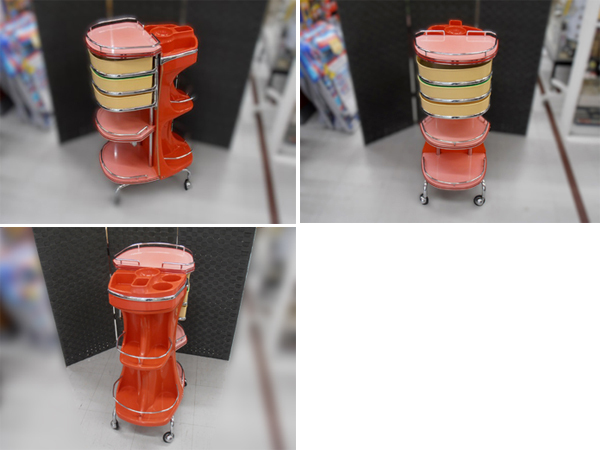 昭和レトロ カートワゴン 美容室 理髪店 アンティーク 収納ワゴン 当時物 現状品 苫小牧西店_画像2