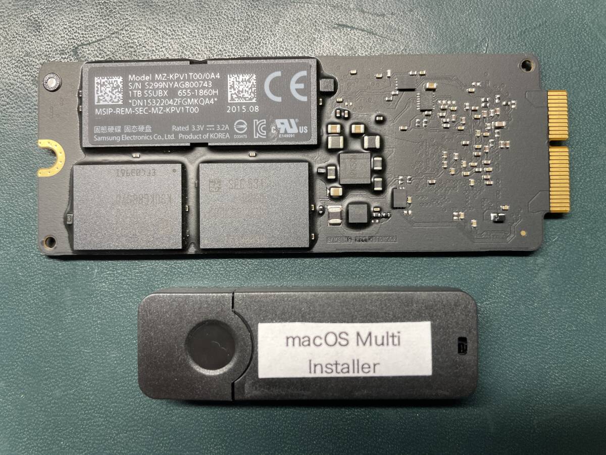 希少 1TB Apple 純正 PCIe SSD “APPLE SSD SM1024G” + OSインストール用 USB メモリ