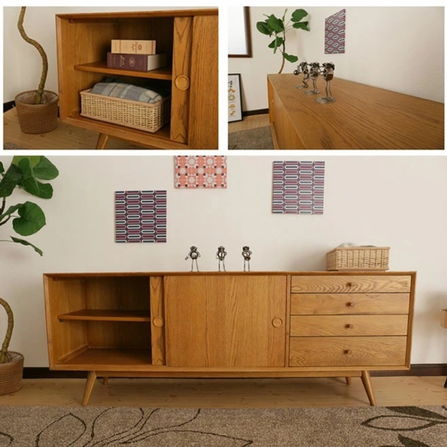  буфет ширина 175cm средний модель дуб living место хранения грудь living панель место хранения Северная Европа из дерева полки Charles бесплатная доставка 