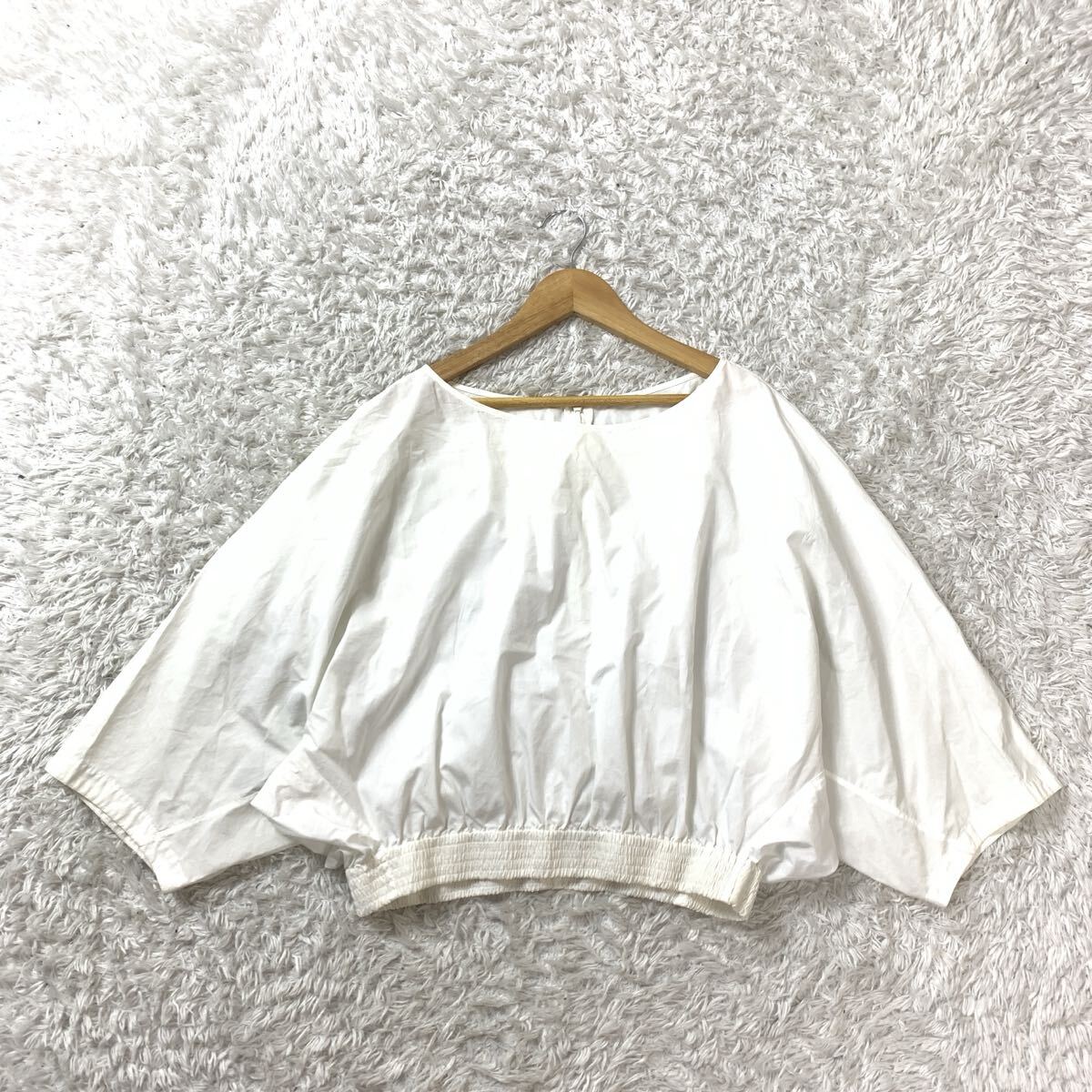 IENA イエナ ブラウス ドルマンスリーブ トップス カットソー 綿 コットン 白 ホワイト アイボリー F YA134_画像1