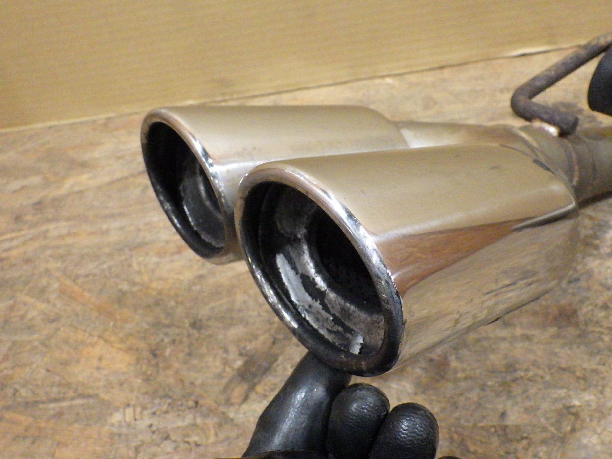 【山形 酒田発】中古 ミラジーノ DBA-L650S リアマフラー ロッソモデロ 2WD用 センター2本出し ステー/ブッシュ付 テスト済