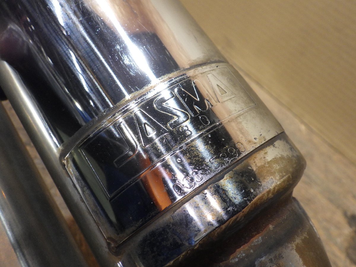 【山形 酒田発】中古 ミラジーノ DBA-L650S リアマフラー ロッソモデロ 2WD用 センター2本出し ステー/ブッシュ付 テスト済