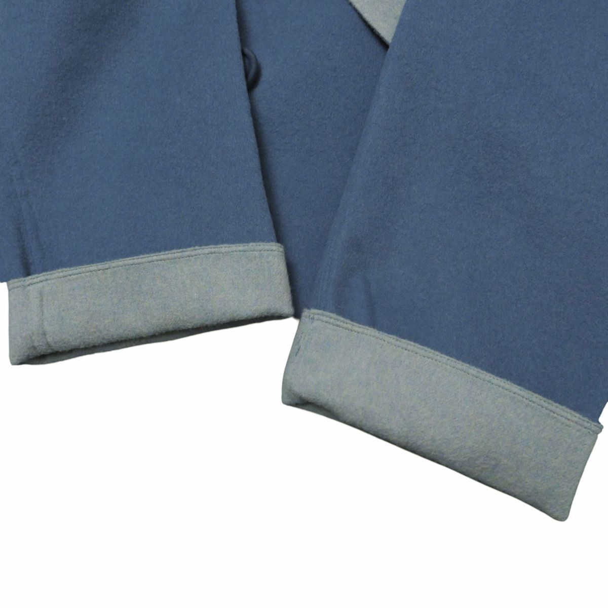 GR3989☆クリスチャンディオール Christian Dior ウール ハーフコート オーバーコート ダブルフェイス 配色 ブルー系 サイズ9