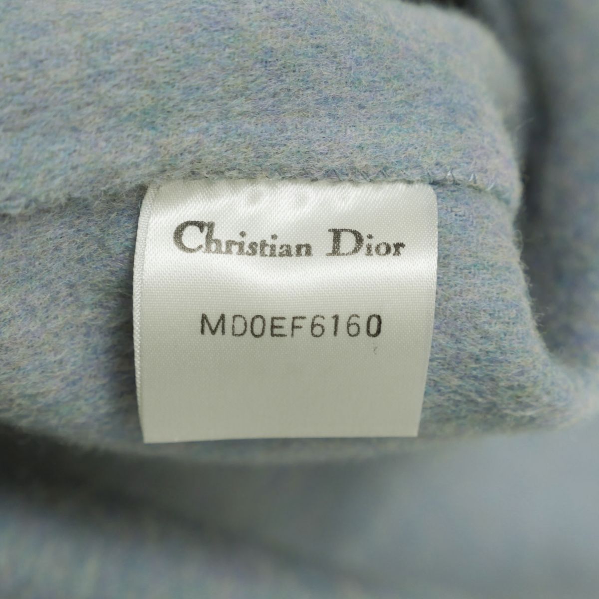 GR3989☆クリスチャンディオール Christian Dior ウール ハーフコート オーバーコート ダブルフェイス 配色 ブルー系 サイズ9