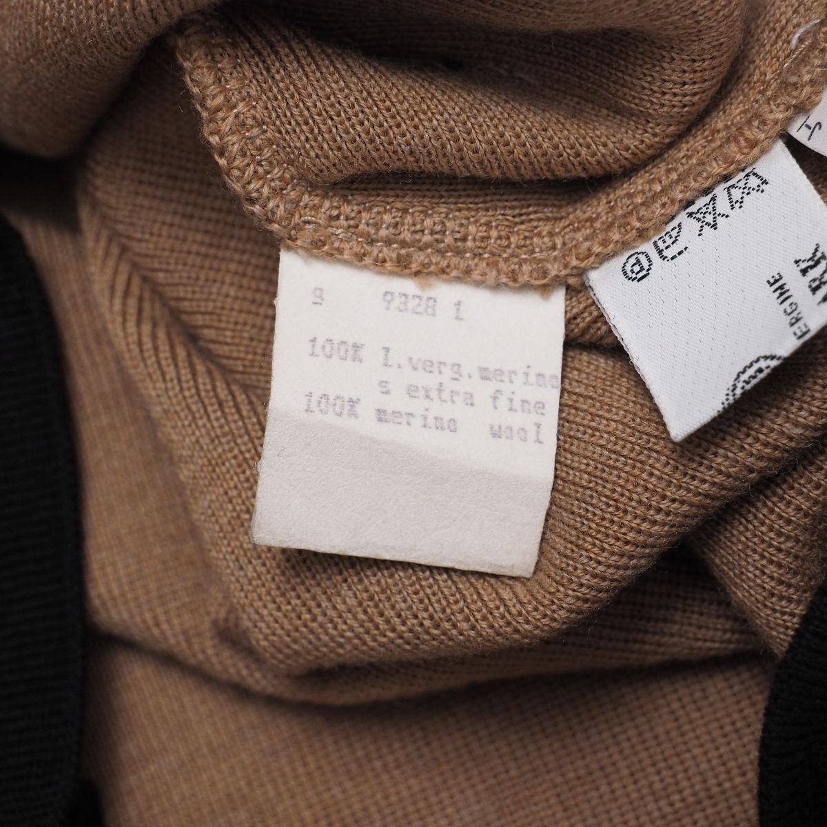 TJ4668☆フェンディ FENDI バイカラー 襟付き ニットカーディガン ロング 長袖 シェルボタン ウール ブラウン×ブラック サイズ42