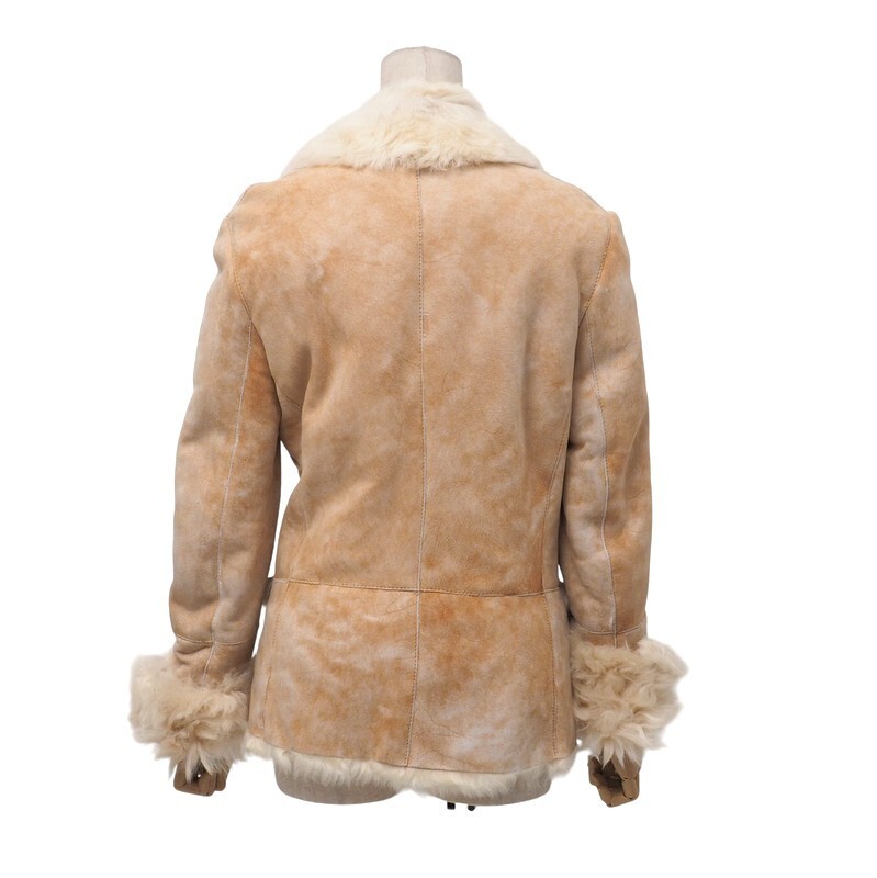 GS2870*イタリア制 GUCCI by TOM FORD グッチ トムフォード期 ムートンコート ムートンジャケット ファー 羊革 Size 40 ベージュ系