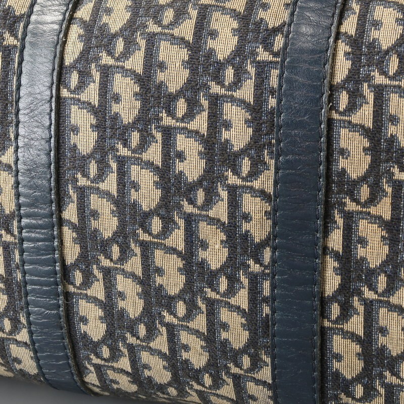 MI0277*フランス制 Christian Dior オールドディオール トロッター trotter ミニボストンバッグ ハンドバッグ 鞄 ネイビー系 vintage