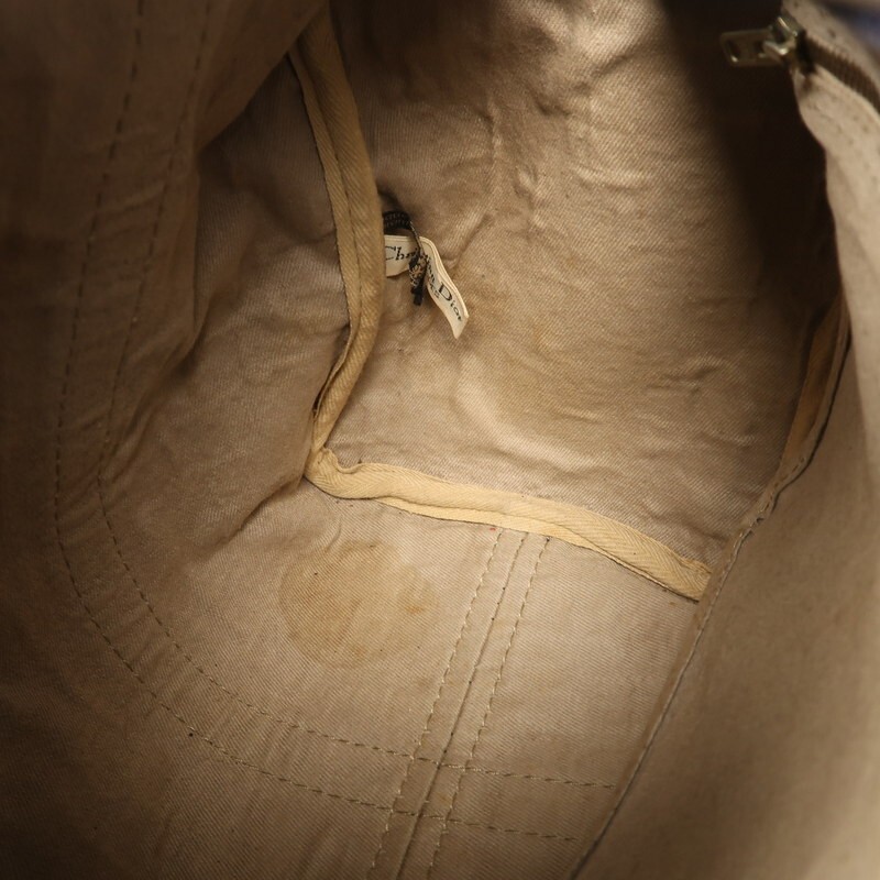 MI0277*フランス制 Christian Dior オールドディオール トロッター trotter ミニボストンバッグ ハンドバッグ 鞄 ネイビー系 vintage