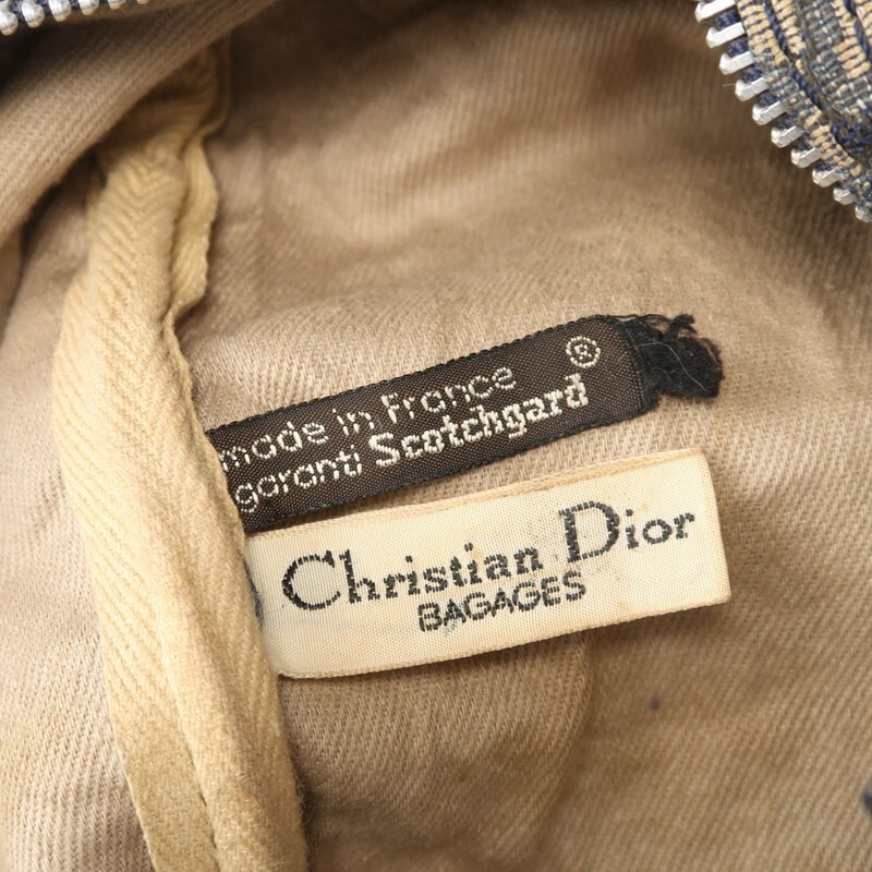 MI0277*フランス制 Christian Dior オールドディオール トロッター trotter ミニボストンバッグ ハンドバッグ 鞄 ネイビー系 vintage