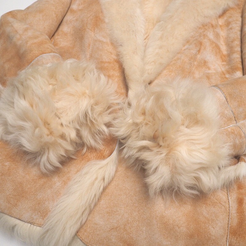 GS2870*イタリア制 GUCCI by TOM FORD グッチ トムフォード期 ムートンコート ムートンジャケット ファー 羊革 Size 40 ベージュ系