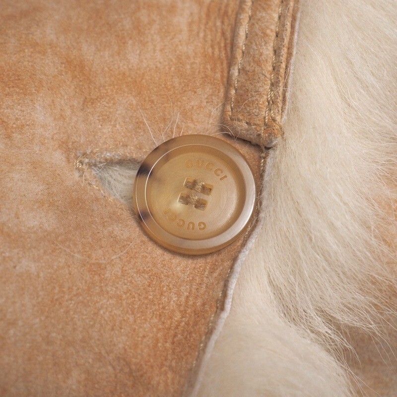 GS2870*イタリア制 GUCCI by TOM FORD グッチ トムフォード期 ムートンコート ムートンジャケット ファー 羊革 Size 40 ベージュ系