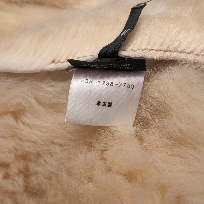 GS2870*イタリア制 GUCCI by TOM FORD グッチ トムフォード期 ムートンコート ムートンジャケット ファー 羊革 Size 40 ベージュ系