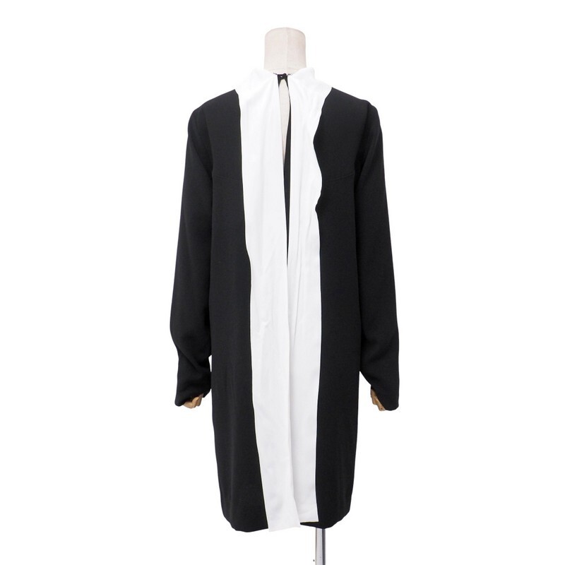 GS2797▼未使用/イタリア制▼ヌメロ ヴェントゥーノ N°21*2023AW リボンタイ ワンピース ハンガー付き サイズ40 ブラック×ホワイト