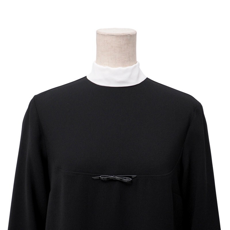 GS2797▼未使用/イタリア制▼ヌメロ ヴェントゥーノ N°21*2023AW リボンタイ ワンピース ハンガー付き サイズ40 ブラック×ホワイト