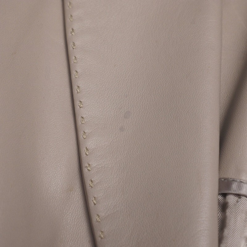 MI1333=ロエベ/LOEWE*スペイン制*アナグラム*羊革*ラムレザージャケット*リアルレザー*テーラードジャケット*サイズ40*ベージュ系