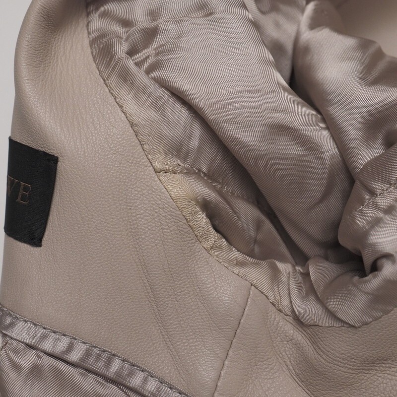 MI1333=ロエベ/LOEWE*スペイン制*アナグラム*羊革*ラムレザージャケット*リアルレザー*テーラードジャケット*サイズ40*ベージュ系