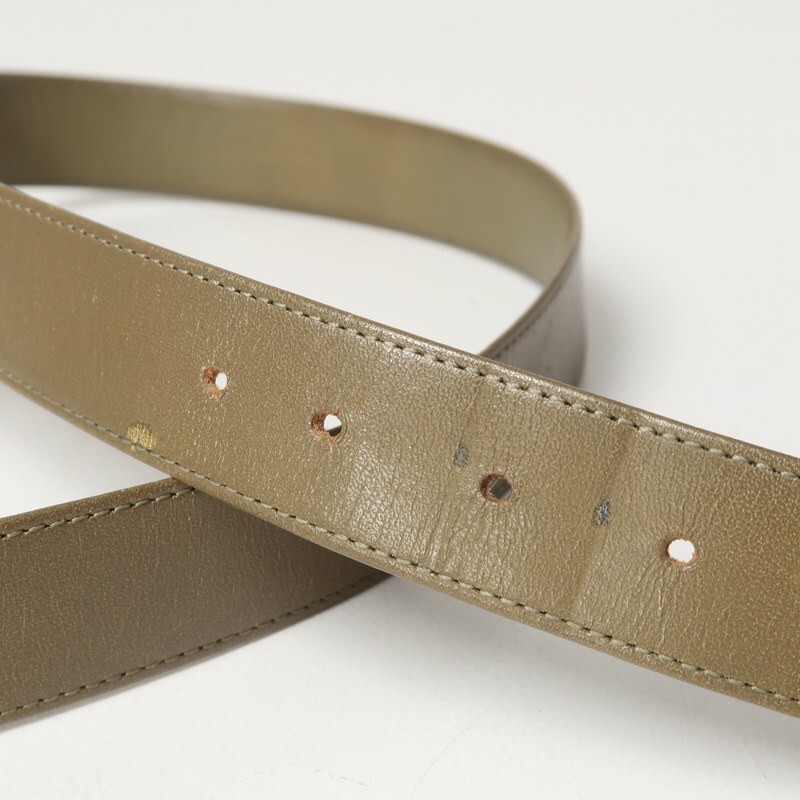 GS2629〇クリスチャンディオール/Christian Dior*レザー ロゴ Dバックル ベルト*ウエストマーク*オリーブ系