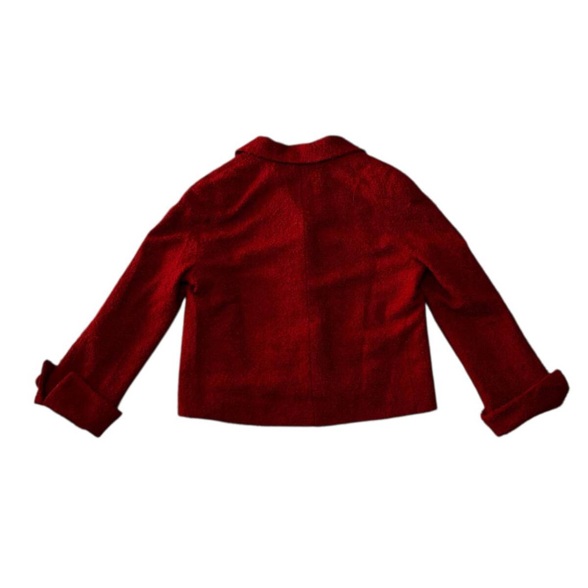 Dior ディオール ツイードジャケット ワンピース セットアップ レッド系 ウール×シルクなど ヴィンテージ レディース サイズ38.36_画像3