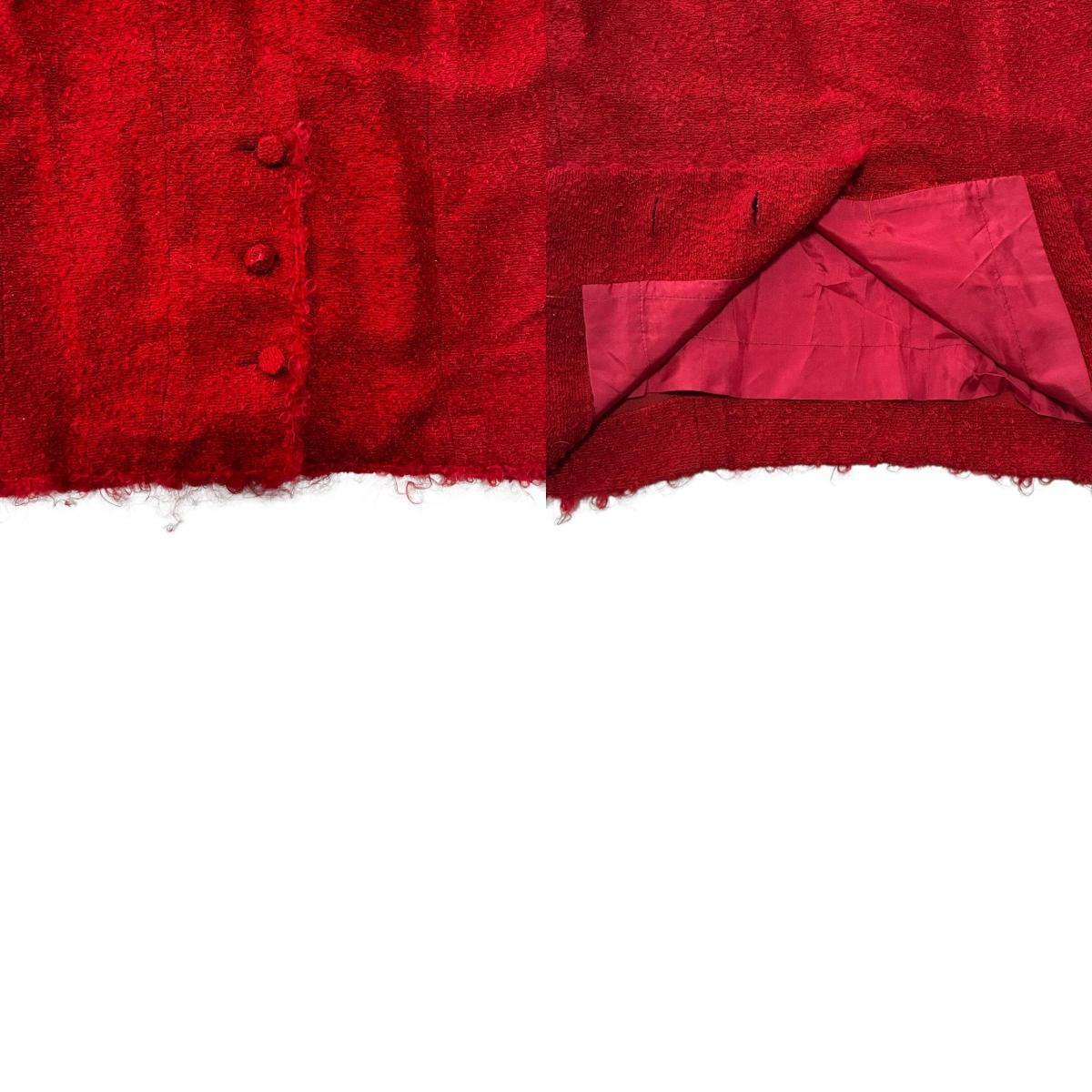 Dior ディオール ツイードジャケット ワンピース セットアップ レッド系 ウール×シルクなど ヴィンテージ レディース サイズ38.36_画像10