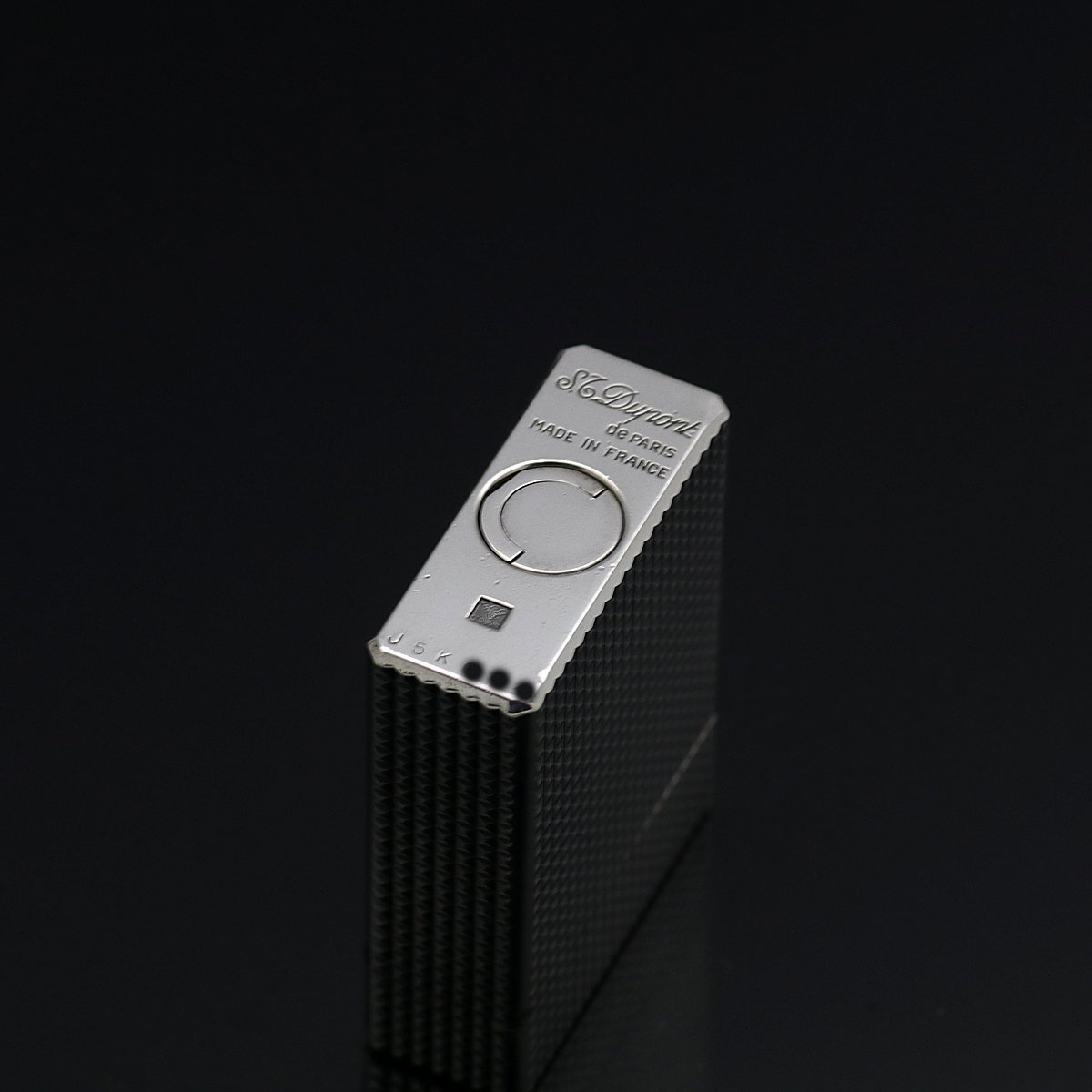 1円～ 美品 オーバーホール済 S.T.Dupont デュポン ライン1S 13110 ダイヤモンドヘッド シルバーフィニッシュ 一発著火