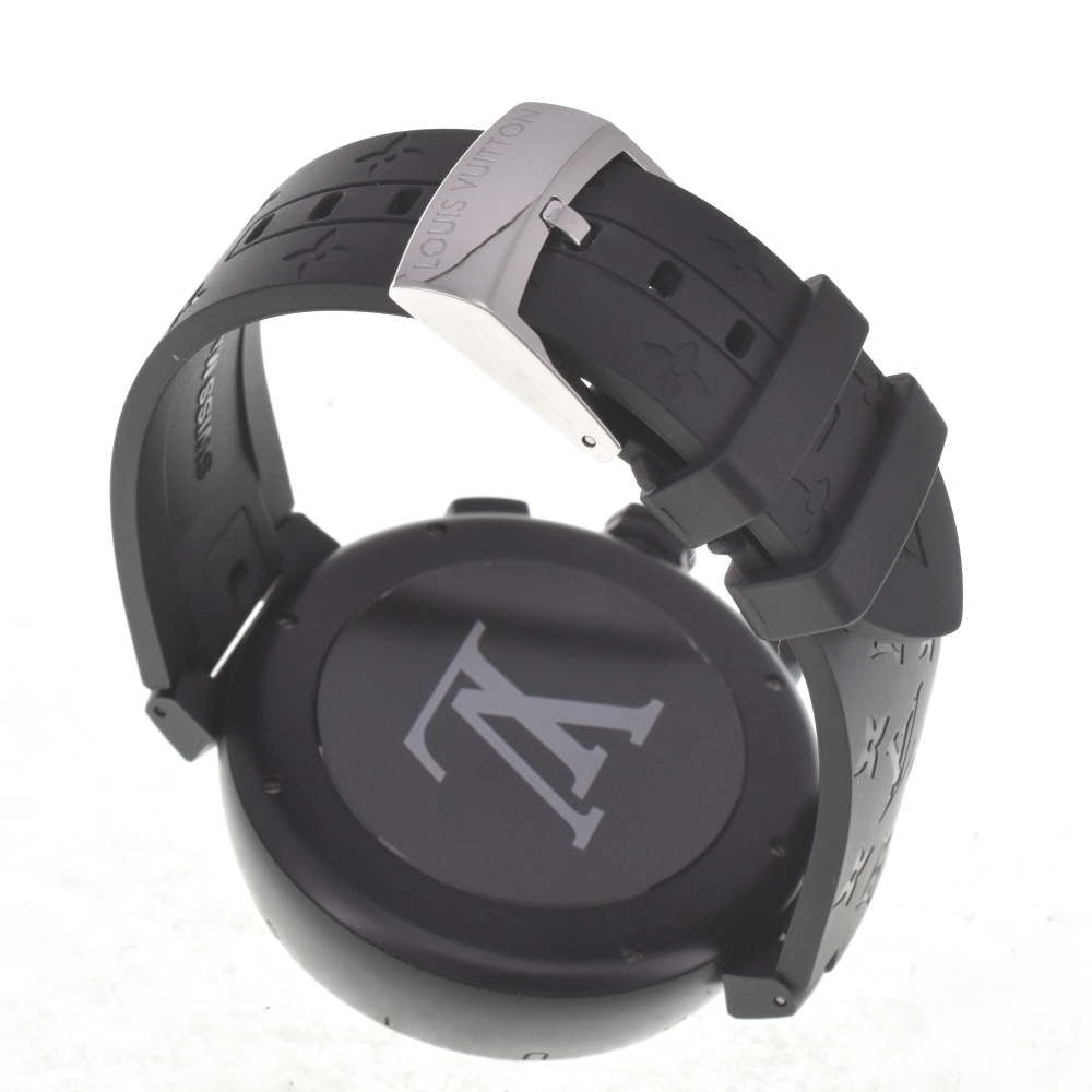 ルイ・ヴィトン LOUIS VUITTON Q1A62 タンブール オールブラック クロノグラフ 自動巻き メンズ 美品 箱・保証書付き I#142681_画像5