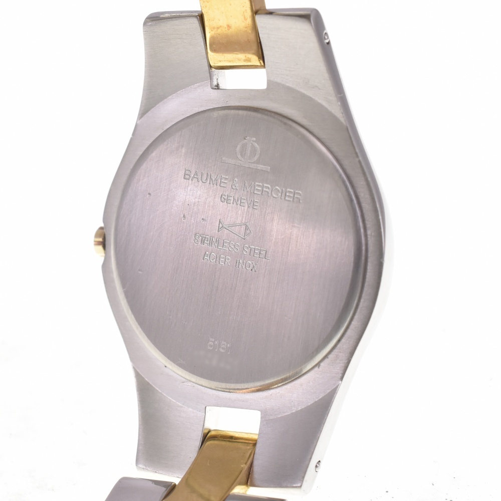 ボーム＆メルシェ Baume & Mercier 5161 リネア SS/GP クォーツ ユニセックス 良品 J#142614_画像6
