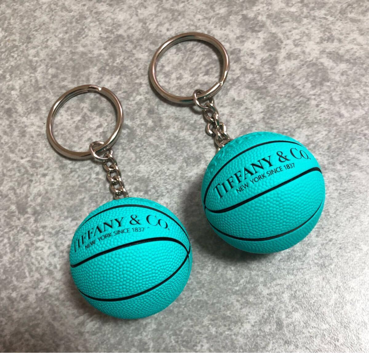 ティファニーブルー　バスケットボール　キーホルダー　キーリング　スポルディング　バスケットボール　2個