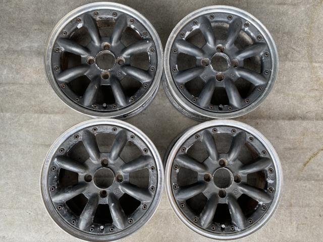【KBT】中古 Watanabe ワタナベ SPEED STAR 旧車 14×6J PCD100 +40 4穴 ハブ径65mm ホイール 14インチ　アルミホイール　