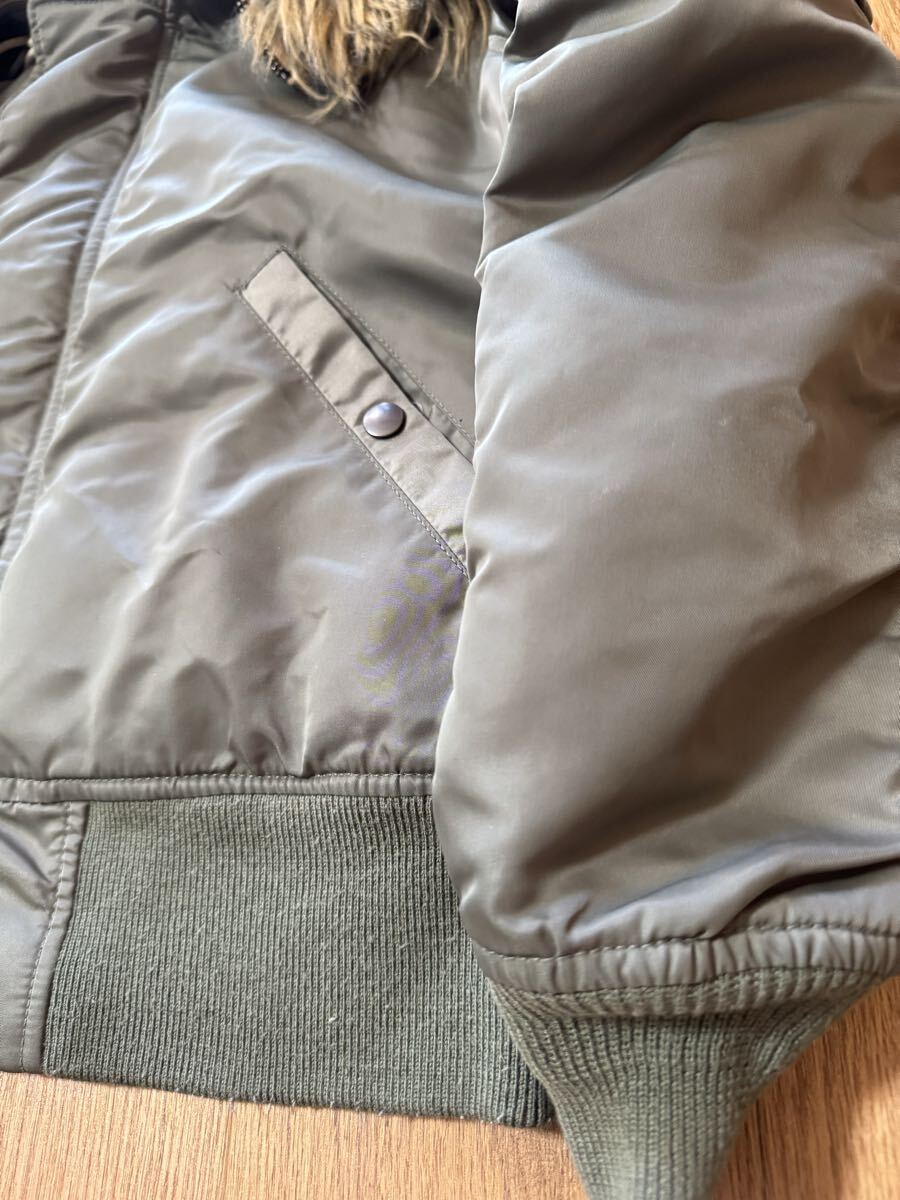 雰囲気抜群 AVIREX アーチロゴ エコファーモデル N-2B 短丈 フライトジャケット Mサイズ y2k バックロゴ_画像5