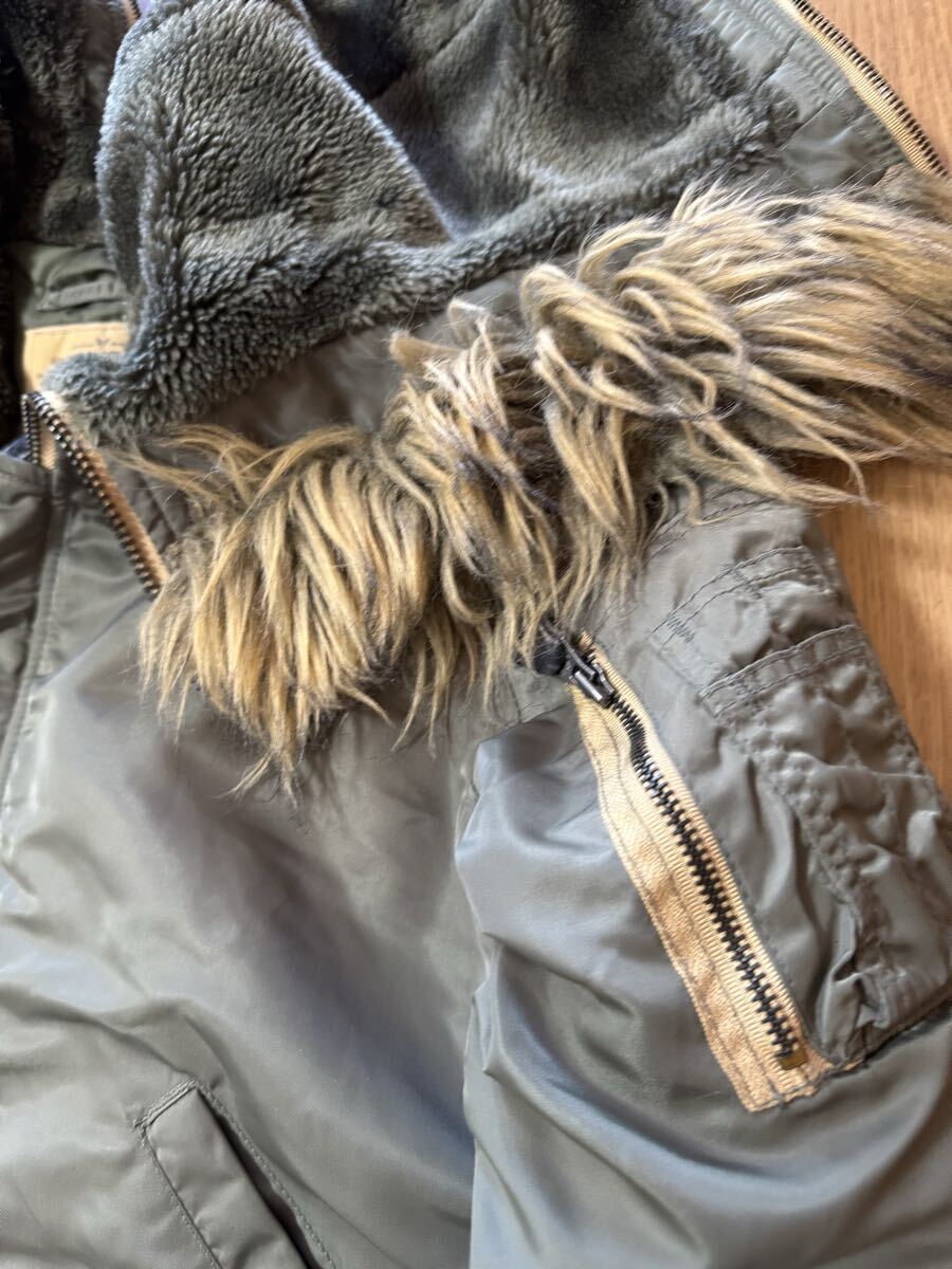 雰囲気抜群 AVIREX アーチロゴ エコファーモデル N-2B 短丈 フライトジャケット Mサイズ y2k バックロゴ_画像6