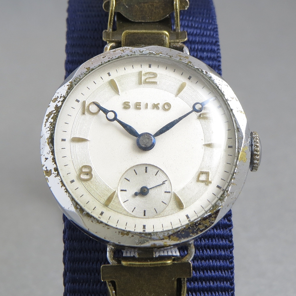 OH済み　1920s　戦前　SEIKO　セイコー　モリス型　9型　10石　機械式　手巻　腕時計　スモセコ　アンティーク　チラネジ　JAPAN　MADE_画像8