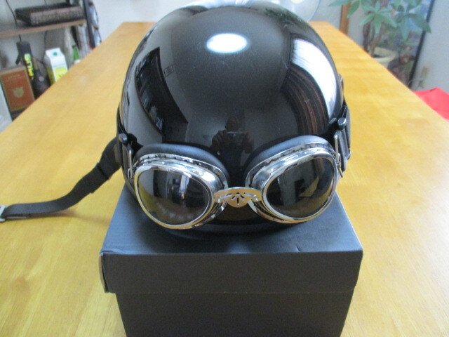  защитные очки есть полушлем чёрный (L)