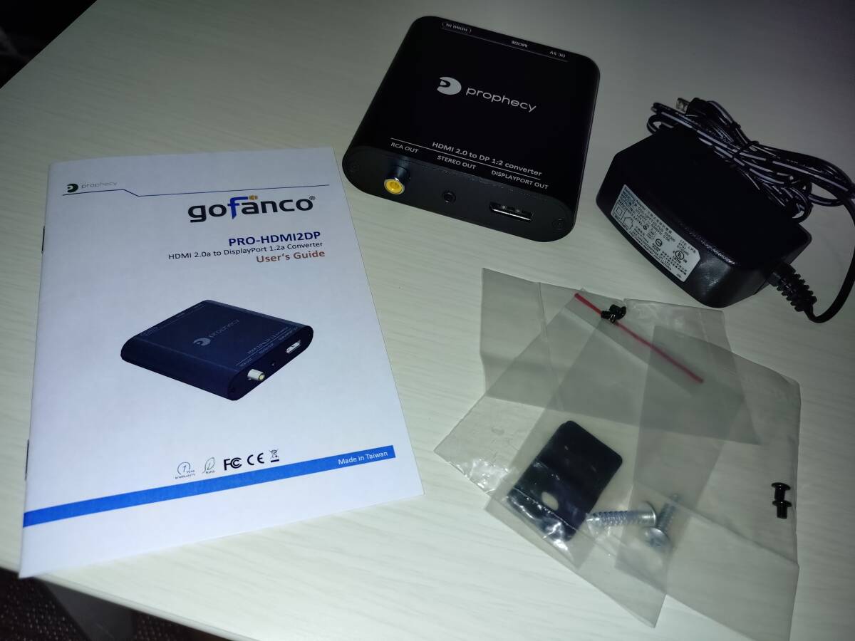gofanco Prophecy HDMI 2.0 to DisplayPort 1.2 Converter (PRO-HDMI2DP)_画像1